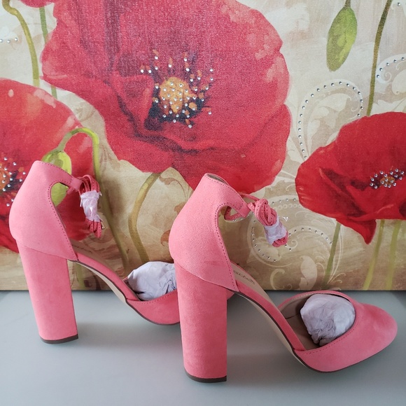 Pink Salmon Coral Strappy pumps Heels Size 9.5 - Picture 8 of 8